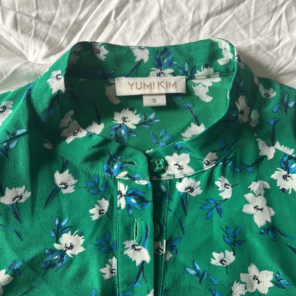 Yumi Kim Green Floral Silk Blouse - Picture 8 of 16